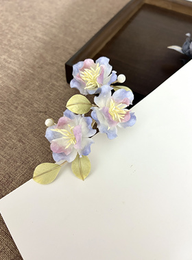 绘此间【织烟】蚕丝线手工制作绒花发簪百搭日常礼物