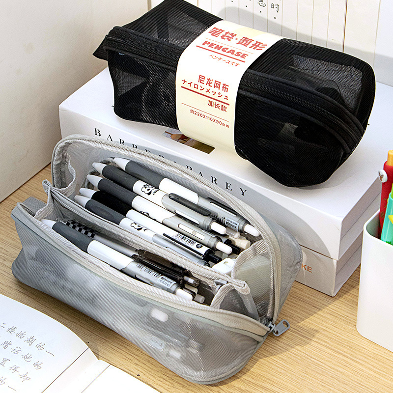 透明网纱笔袋考试专用大容量简约