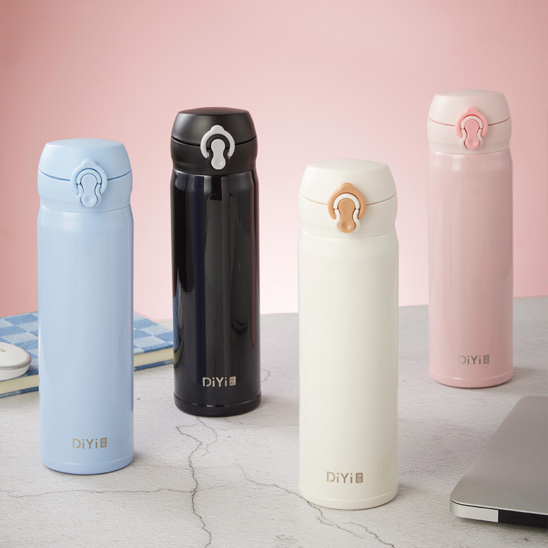 新款简逸弹跳保温杯316不锈钢