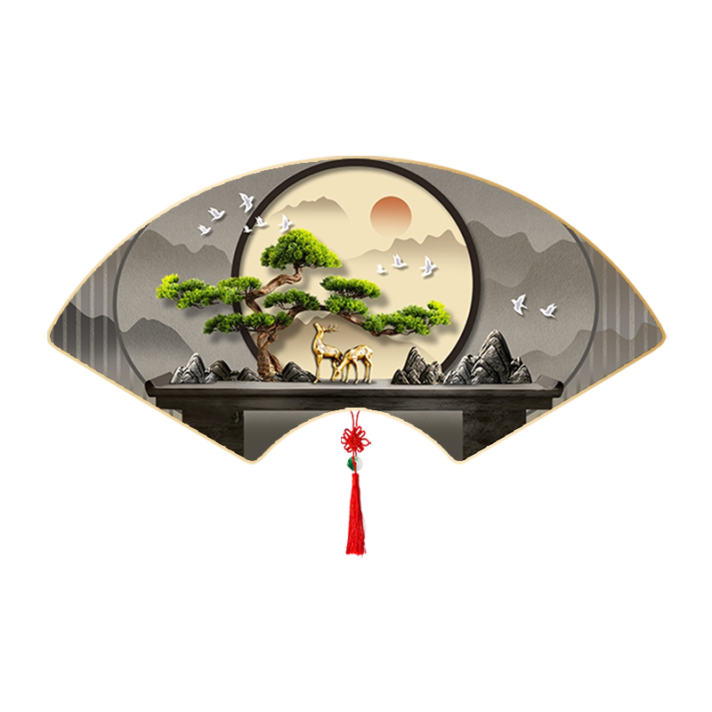 简约流水生财装饰画客厅