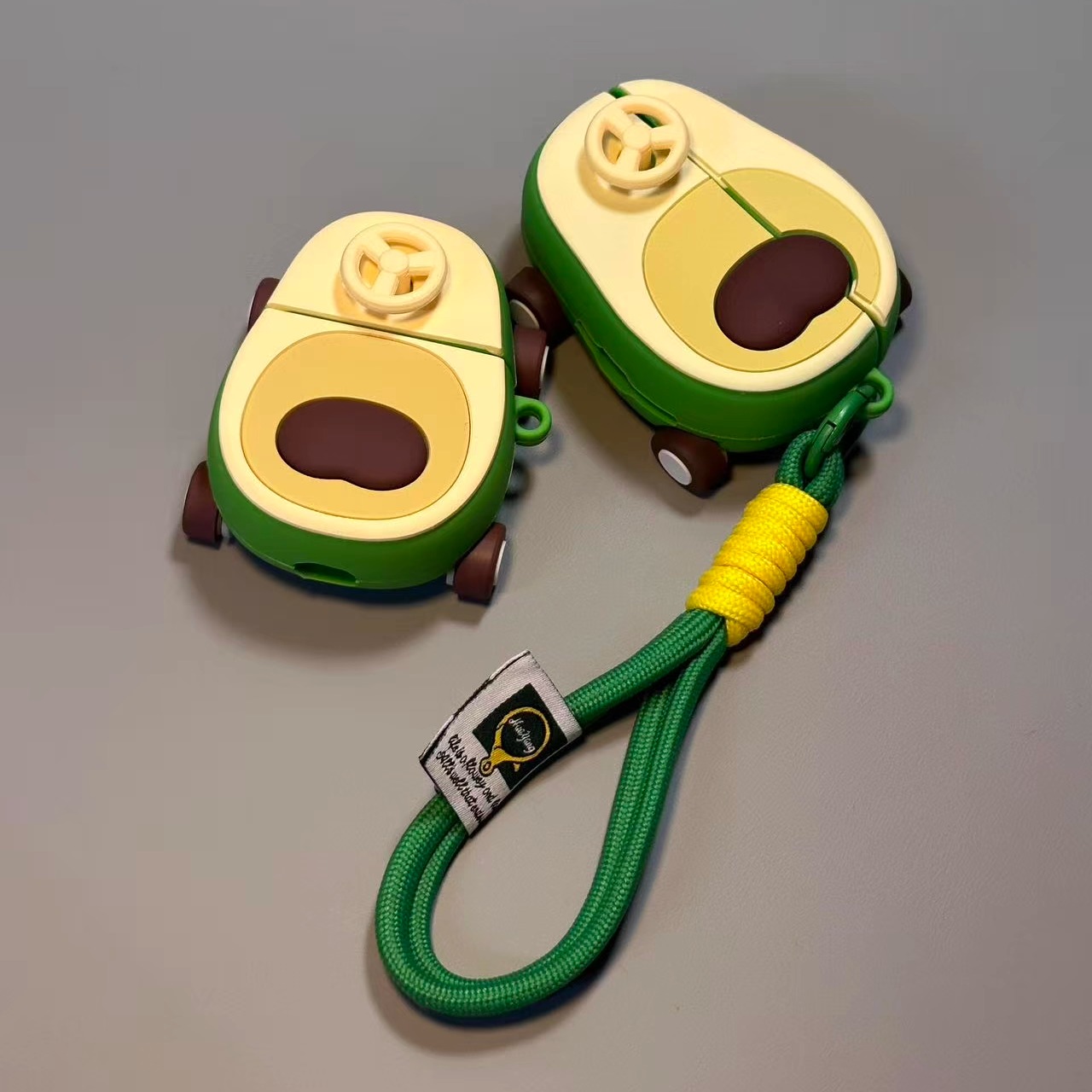 卡通可爱趣味牛油果扭扭车适用苹果AirPods4代蓝牙耳机套AirPodspro3代个性AirPods1/2硅胶AirPodspro2防摔