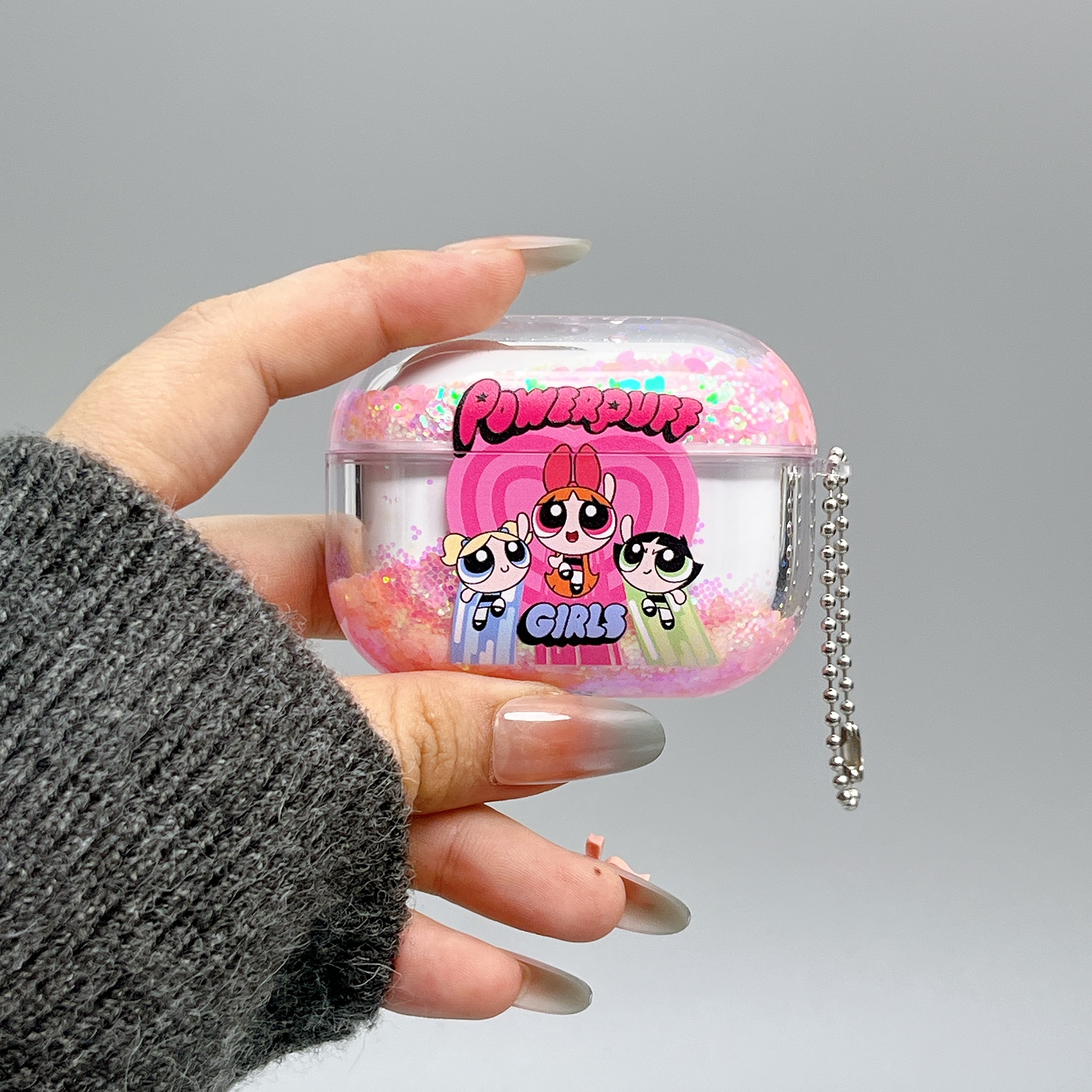 可爱飞天小女警创意流沙适用苹果AirPods4代苹果无线蓝牙耳机套AirPods3代硬壳AirPodspro2防摔耳机盒女