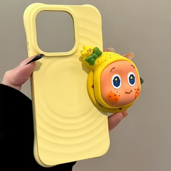 ins韩系波漾纹蝴蝶结星星人磁吸支架适用iPhone17promax手机壳苹果15pro新款14超好看13少女16硅胶防摔保护套