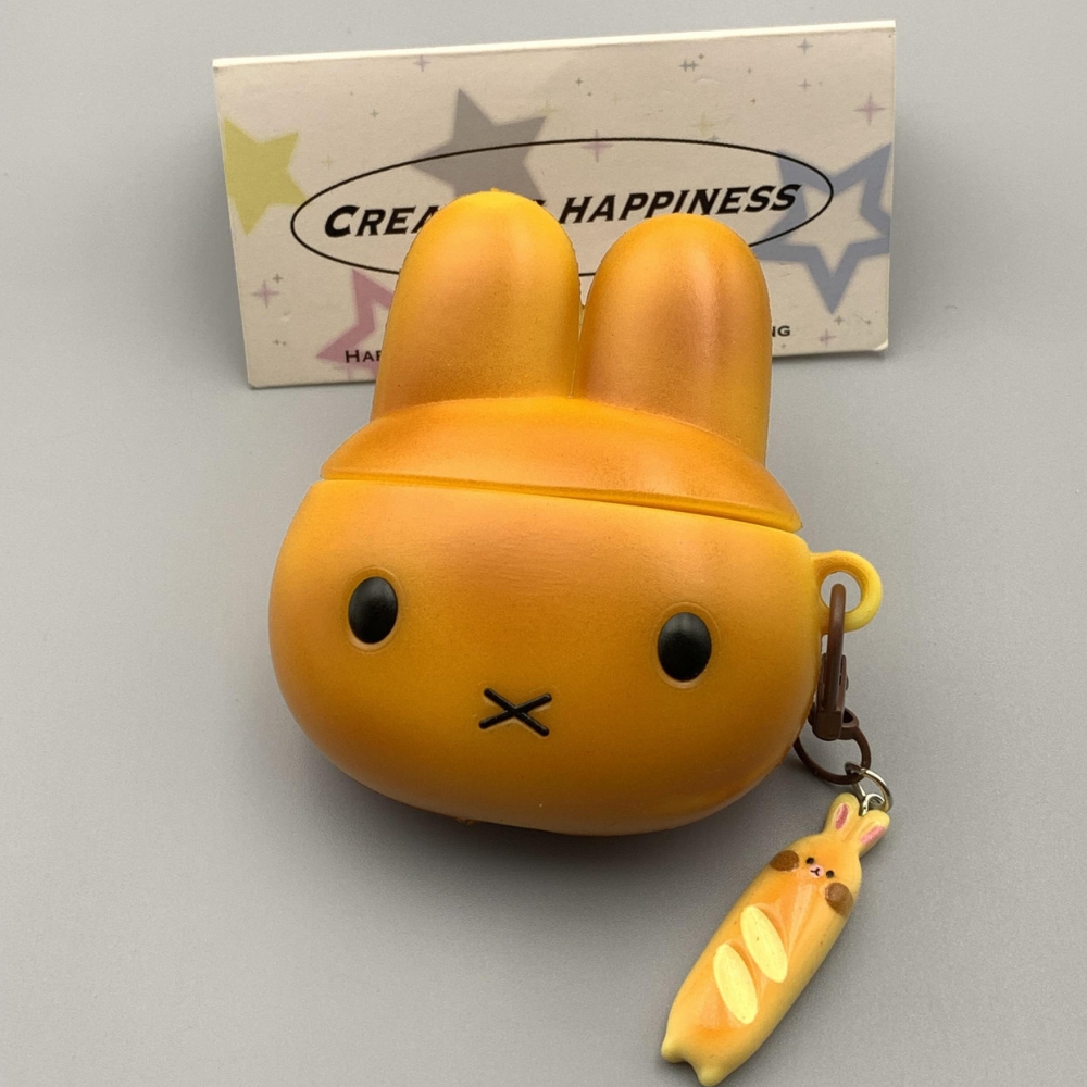 趣味萌系可爱烤面包米菲兔适用苹果无线蓝牙AirPods4代耳机壳AirPodsPro二代软AirPods1/2硅胶3代防摔套女款