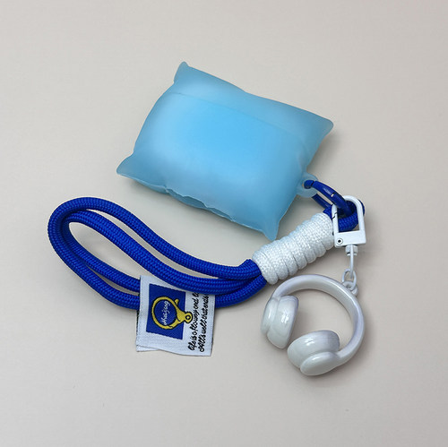 ins趣味创意夜光蓝色抱枕适用苹果AirPodspro3代苹果无线蓝牙耳机套AirPods3代硅胶1/2代防摔AirPods4耳机盒