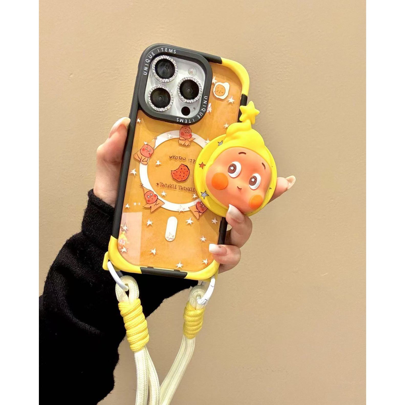 可爱卡通趣味创意帽子星星人磁吸支架适用iphone16promax苹果15Pro手机壳新款14可爱13个性16Pro女壳