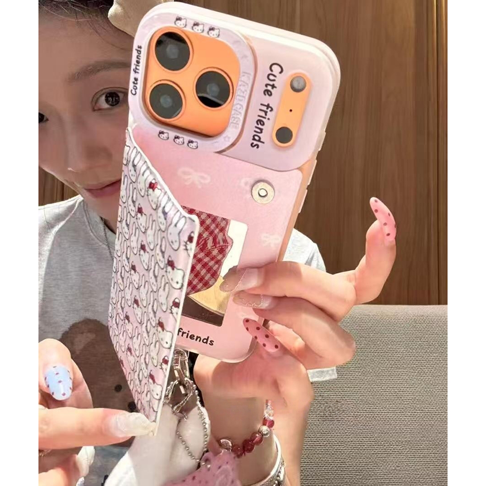 可爱创意翻盖镜面米菲兔猫咪适用iPhone17promax手机壳15新款17pro网红女款13全包防摔16pro超好看17保护套