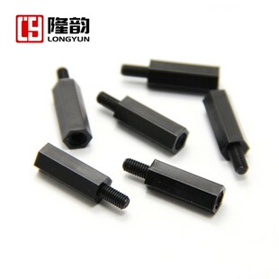 M2.5 M2单头六角隔离柱黑色塑料尼龙柱螺丝*x5x7x8x11x13x15x20mm