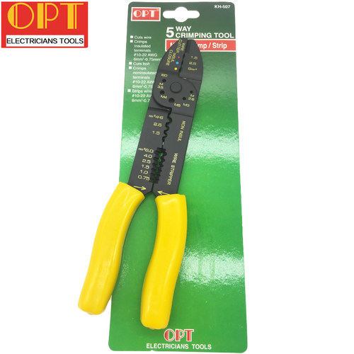 台湾OPT多功能剥线钳进口压线钳多用途电工剥压剪线钳KH-507 5023