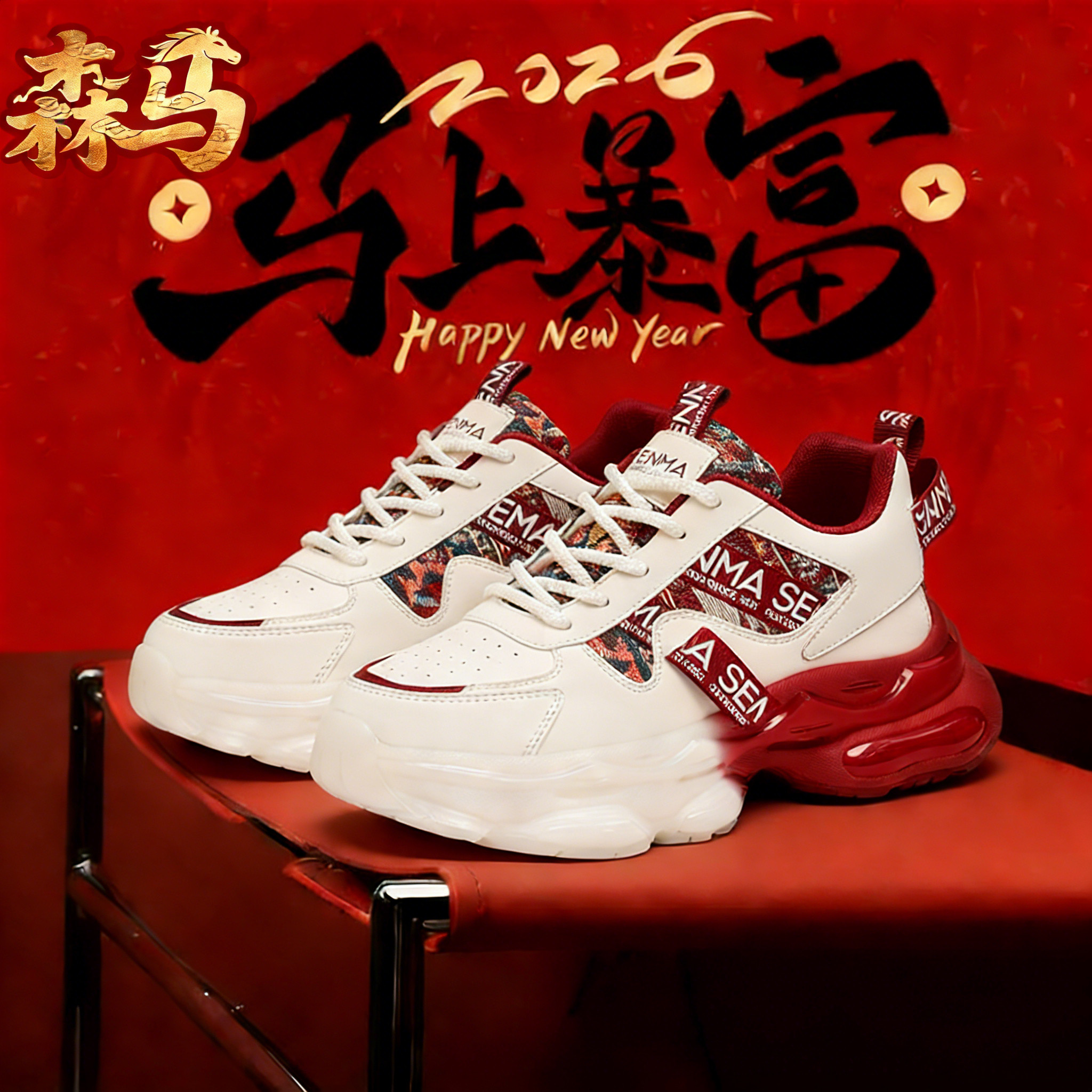 森马男鞋2026新款春季运动休闲小白鞋青少年轻便防滑跑步老爹潮鞋,流行男鞋,时尚休闲鞋,淘宝优惠券,粉丝福利购,淘宝优惠卷