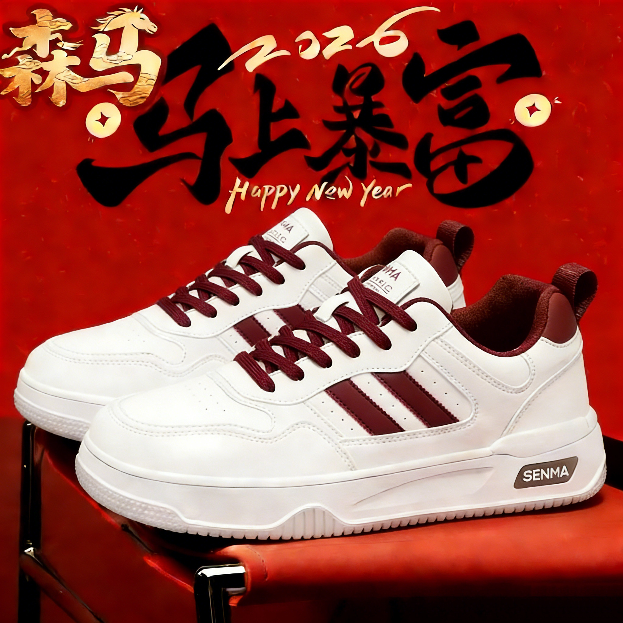 森马休闲板鞋男款软底真皮春季新款低帮百搭轻便潮流高级感小白鞋