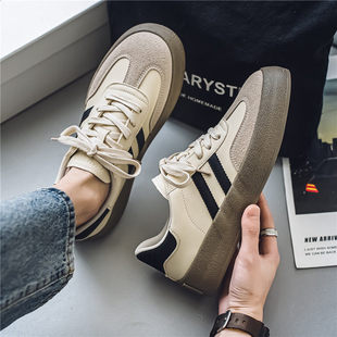 春季 2026新款 小众设计感港风时尚 复古低帮休闲板鞋 德训鞋 男款 男鞋