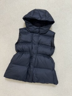 国货之光小禾鹅绒马夹 轻盈蓬松90白鹅绒连帽加厚马甲女收腰背心