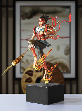 热销哪咤魔童降世摆件佛神像纯铜哪E吒创意客厅家居装饰品电视柜