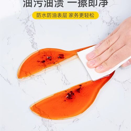 热销厨房灶台防油贴纸耐高温自粘防水防J潮大理石台面翻新橱柜改