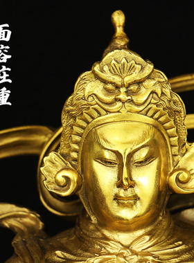 热销家居装饰铜韦陀佛像伽蓝铜像摆件韦陀菩萨护S法佛堂供奉神像