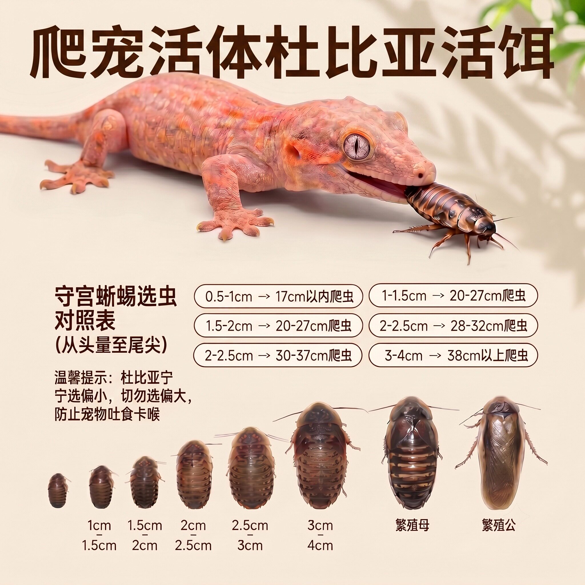 杜比亚蟑螂活饵新手装守宫蜥蜴蛇鸟龙鱼角蛙活体爬宠宠物昆虫饲料
