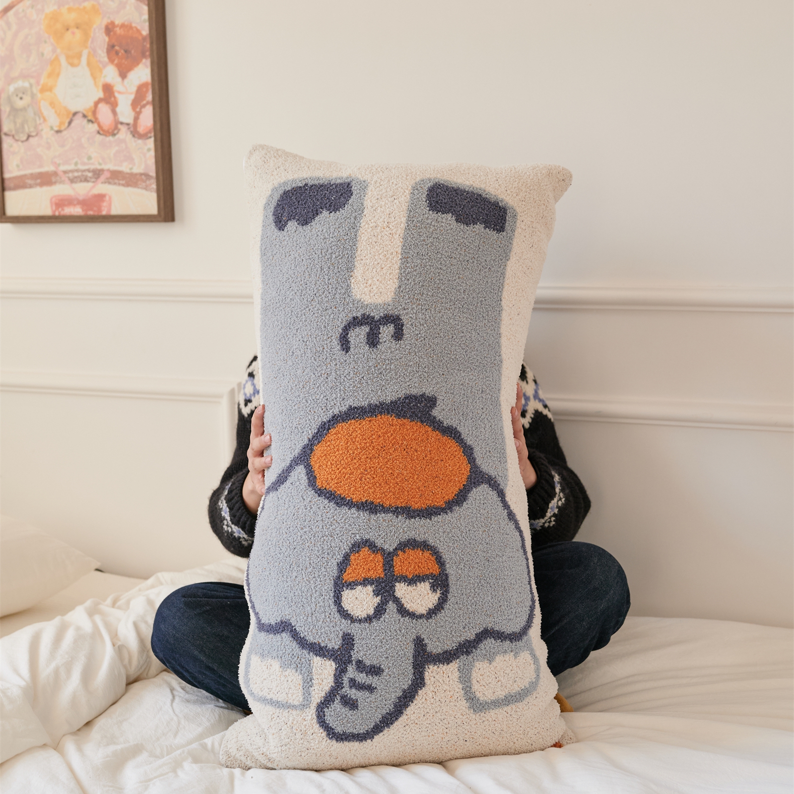 大象毛绒玩具抱枕女生睡觉夹腿枕