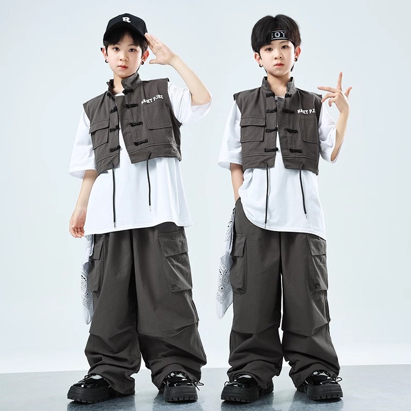 极速少儿街舞潮服嘻哈hiphop套装男G孩国潮演出服少儿霹雳舞表演