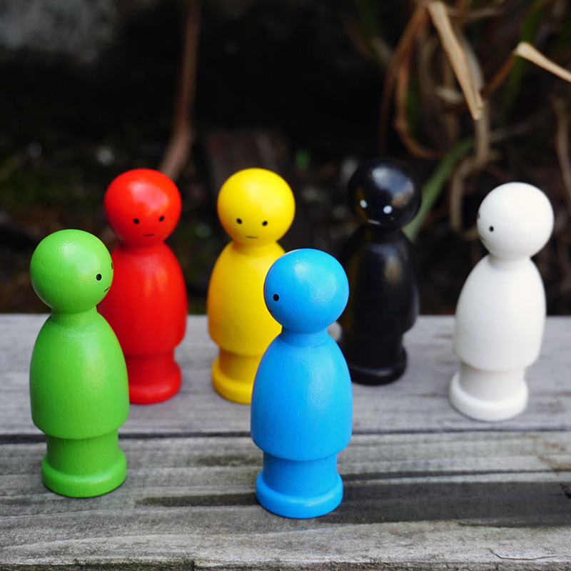 极速心理学格盘人偶沙盘木偶彩色家庭格板排N列摆件场景实木积木