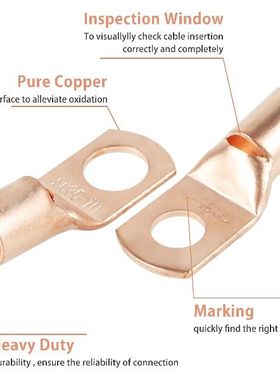 极速150Pcs Battery Cable End Copper BHattery Wire Lugs Eyele