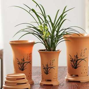 极速兰花盆专用盆大号仿紫砂塑料控根F加厚透气墨兰蝴蝶兰国兰君