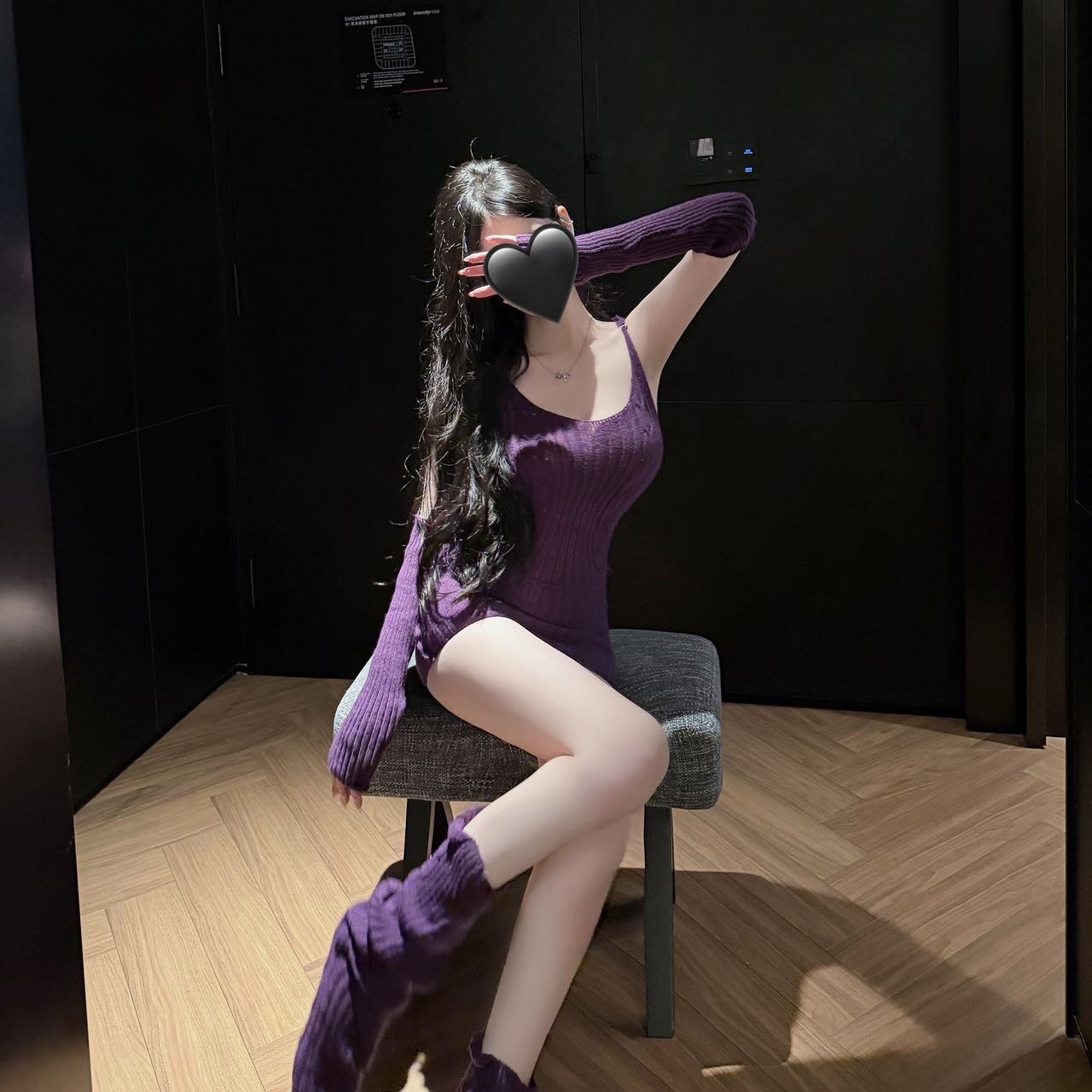 性感风紫色针织吊带连体衣女高腰修身包臀短裤春季新款居家毛衣
