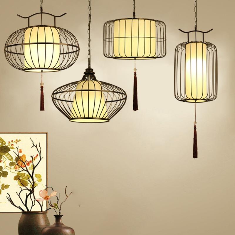 新中式铁艺鸟笼吊灯复古餐厅火锅店饭店酒吧创意饭店灯笼茶楼灯具