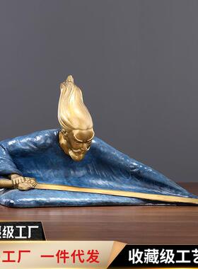 黄铜铸剑师家居礼品摆件玄关办公室办公桌商务送礼人物摆设