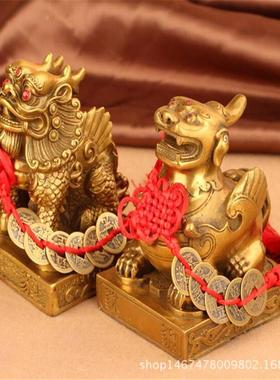 风水纯铜貔貅摆件貔貅汽车摆件家居装饰工艺礼品摆件