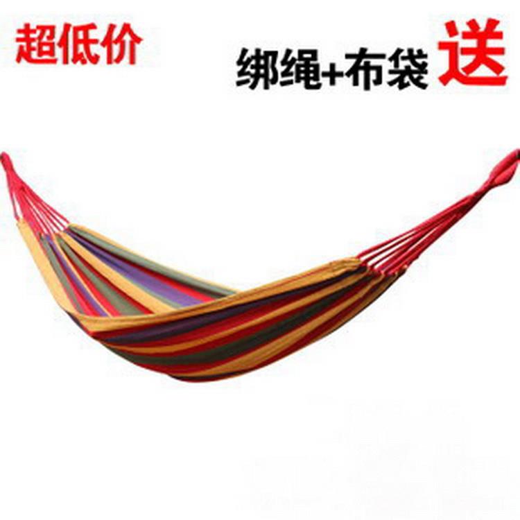 户外休闲吊床 带绑绳 露营加厚户外休闲帆布单人野外吊床