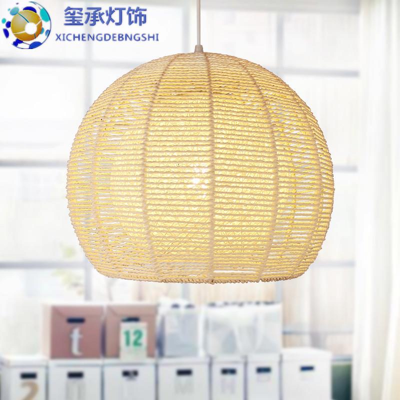 东南亚麻绳双层吊灯简约温馨餐厅卧室酒吧台创意个性阳台玄关灯具