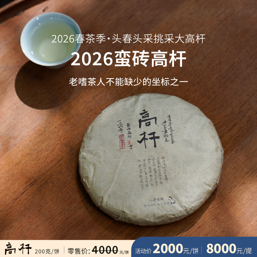 入界 2026 高杆 李扬老师茶叶进化论工艺 蛮砖头春挑采 普洱生茶