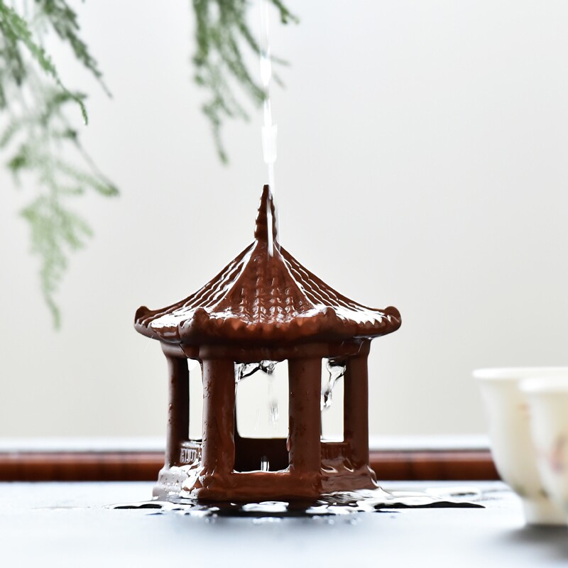 现货速发中式小亭子凉亭陶瓷家居摆饰禅意盆景造景茶桌桌面装饰品