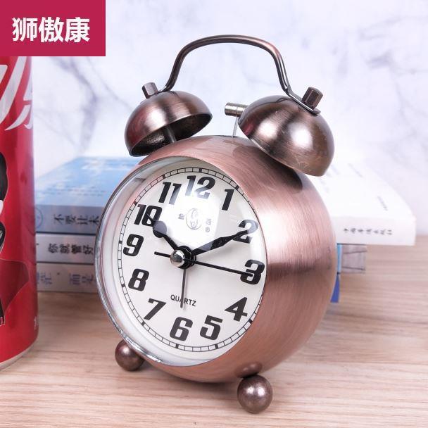 上海老式机械闹钟超大声音马蹄表上发条复古怀旧金属机芯创意闹钟