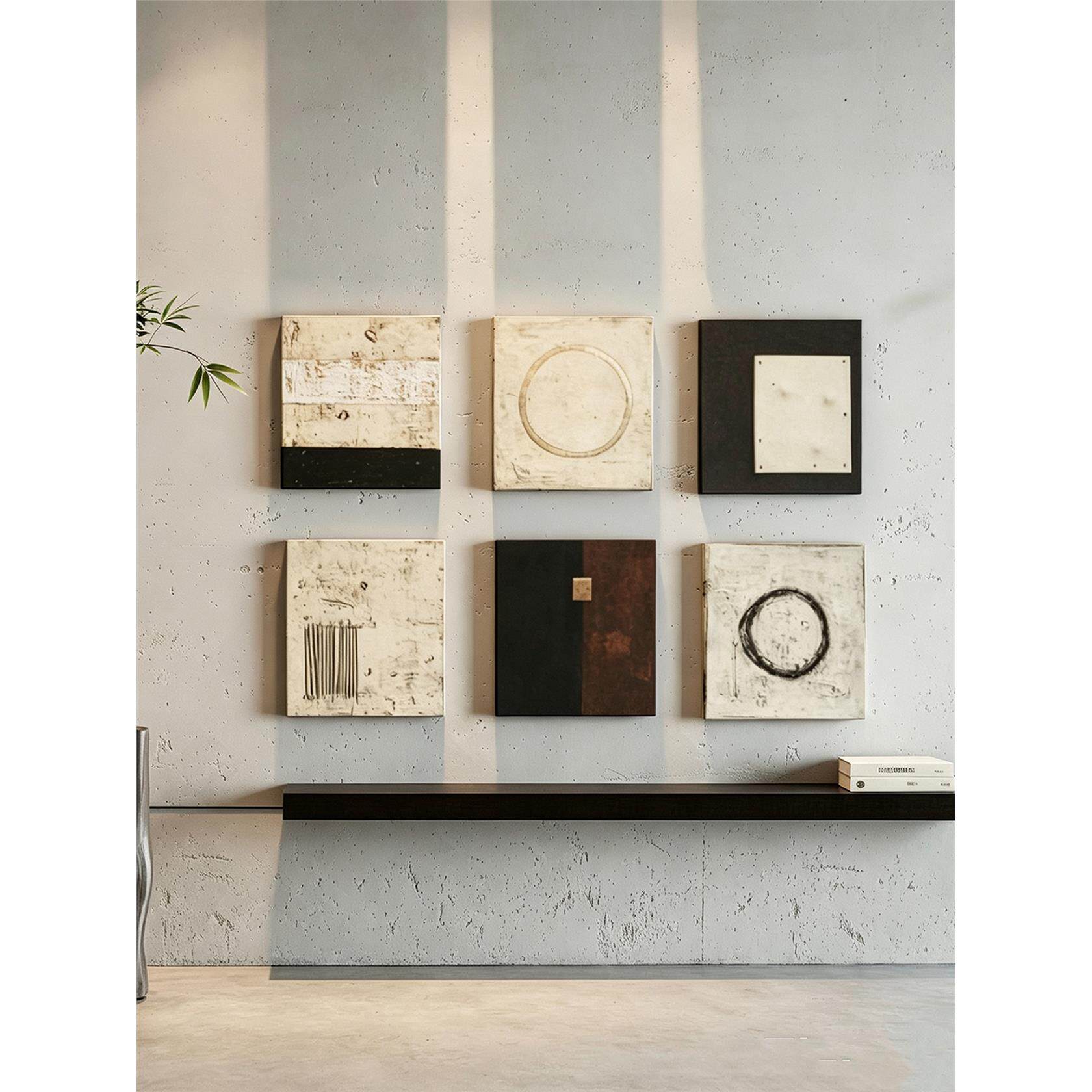 侘寂中古风客厅沙发后装饰画餐厅背景墙壁画美拉德老钱风复古挂画