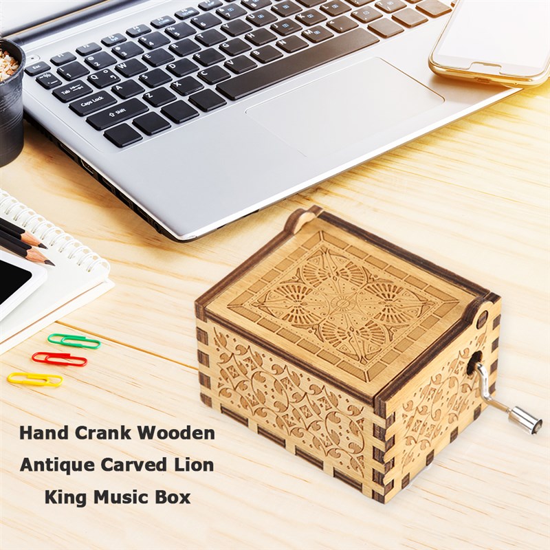 速发Atue Cved Lio Kig Mus Box Had Crak Woode