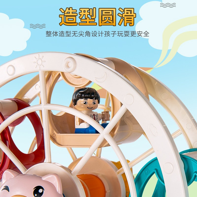 速发儿童大颗粒收纳桶多功能拼装益智力宝宝积木桌子男孩456岁动