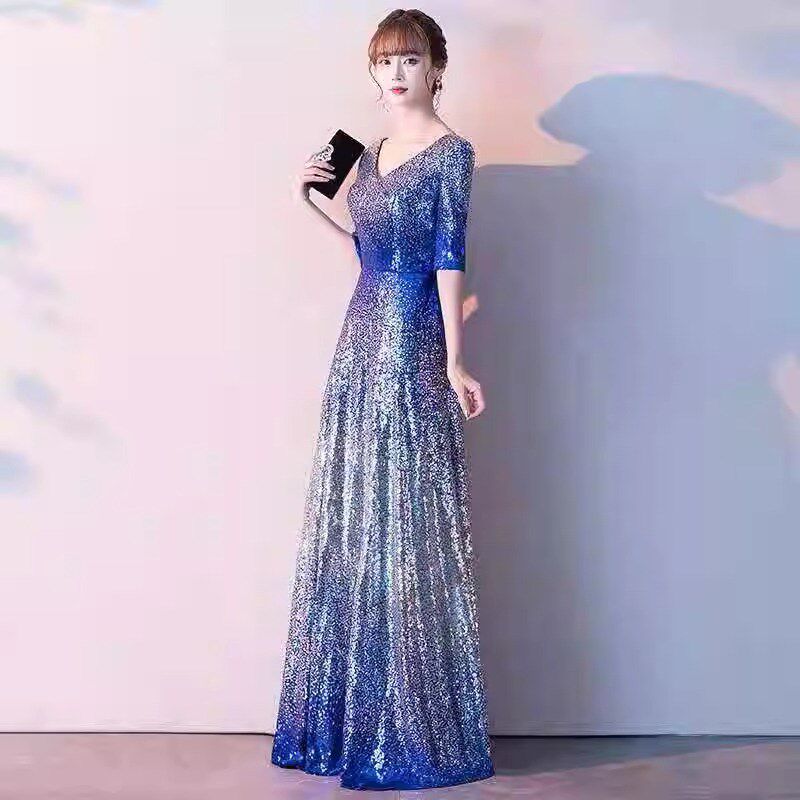速发特大码胖mm晚礼服胖妹妹显瘦成人礼遮肚高级感200斤加肥加大