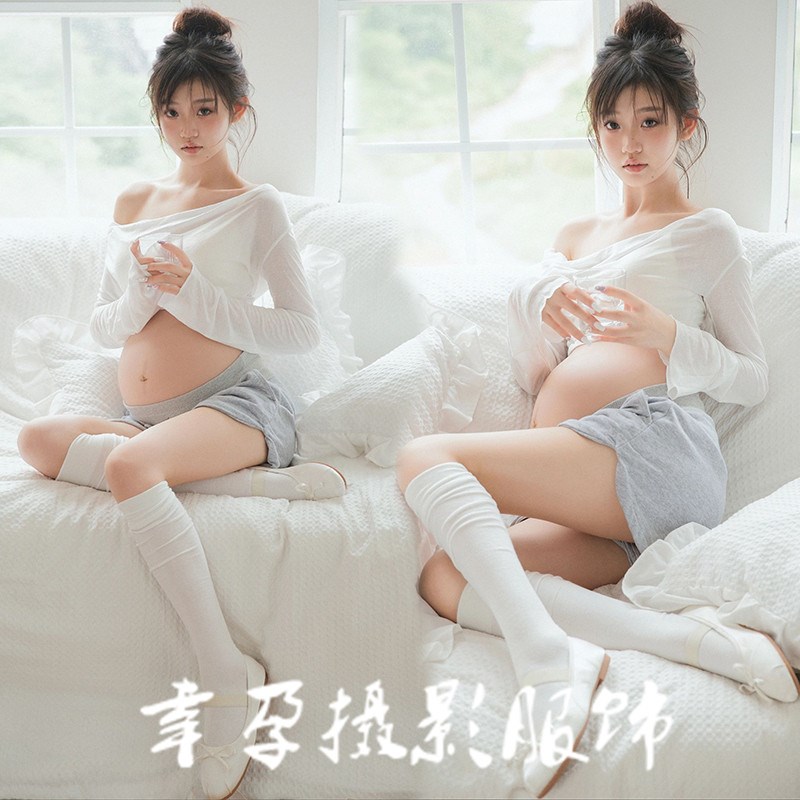速发影楼照妇咪装新款温馨唯美孕妈服大肚拍孕衣服孕妇在家拍服装