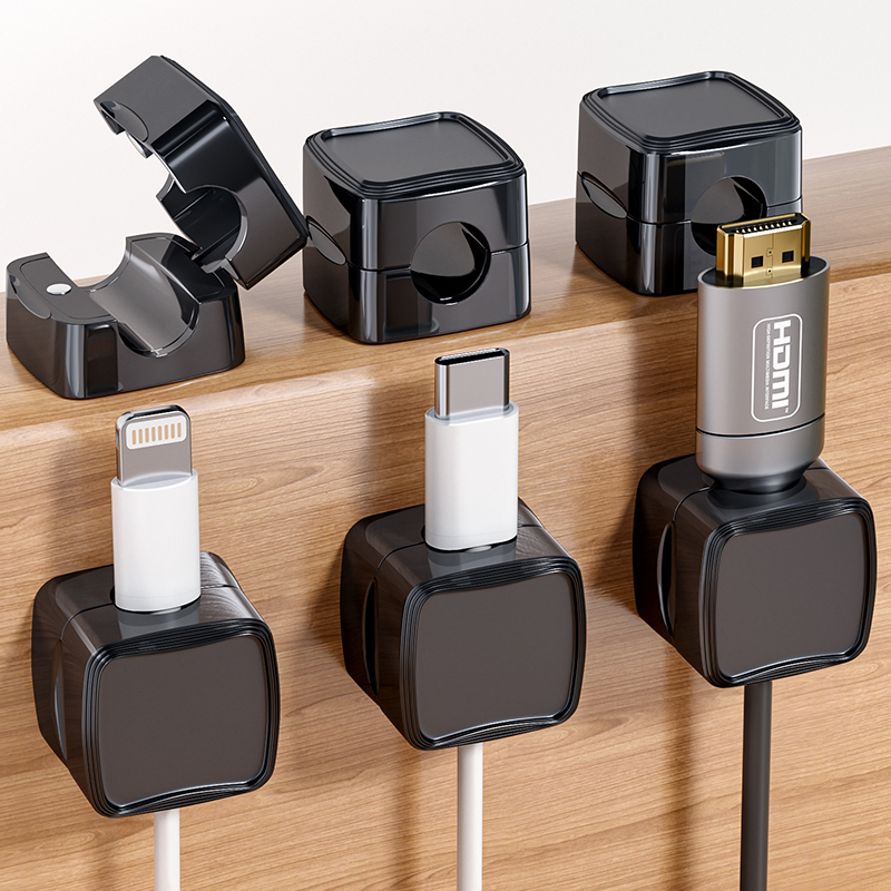 速发器面磁吸理线器固定器手机线收纳整理免线神桌护打孔