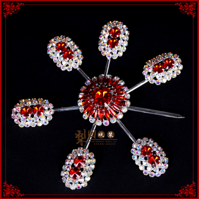 速发戏曲戏剧青衣花头包头七彩水钻头子头面双光额旦泡饰七星宝石