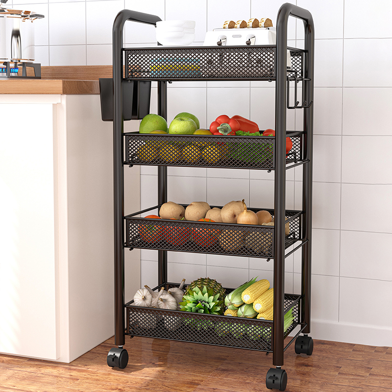 速发厨房小推车置卫架落地动层零食蔬菜架移多家用物生间浴室收纳