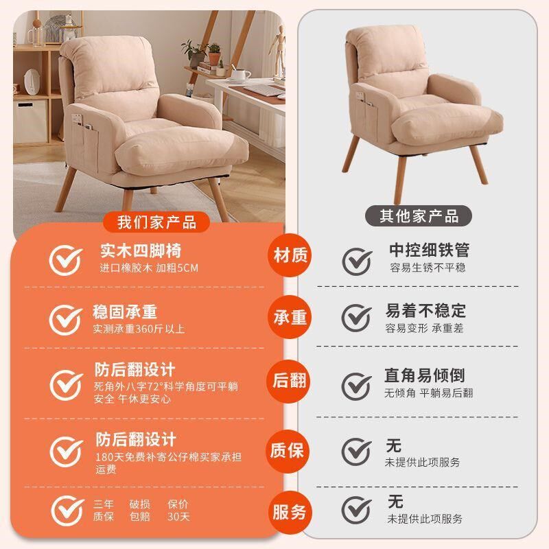 速发电脑椅懒人书房家用舒适椅坐靠背久子沙发宿舍学大生电【7】