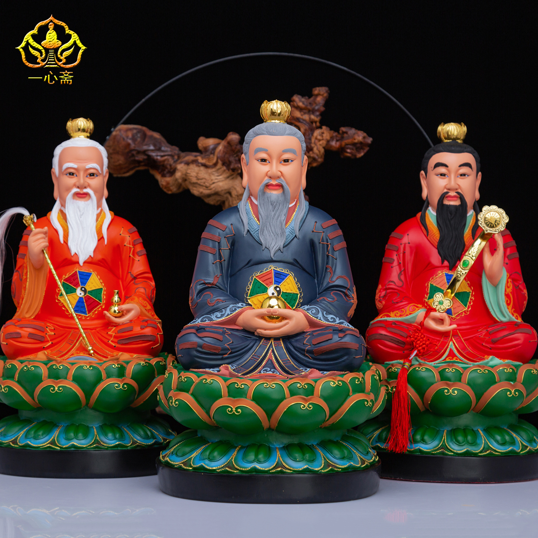 速发一心佛12/16/1寸树脂三清道祖像神三清祖师斋像道尊像供奉摆
