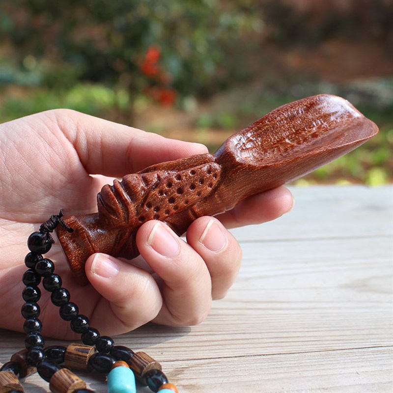 速发老挝黄花梨雕刻茶艺配件茶则实木手把艺木质工件把玩茶铲