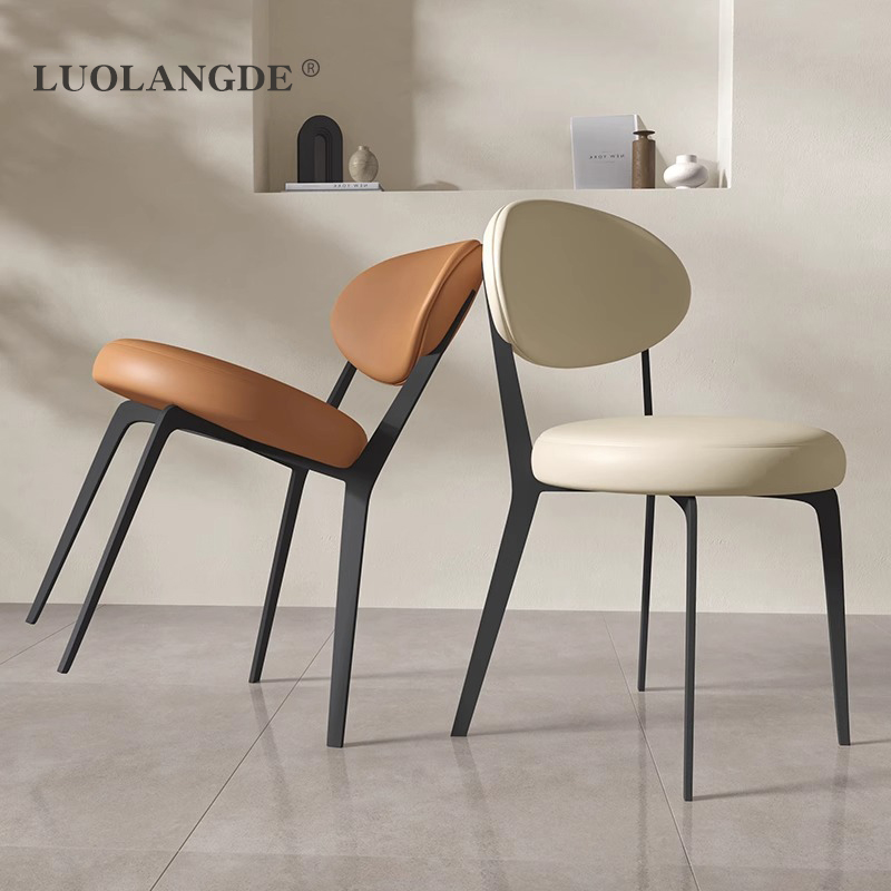 速发意法极简餐椅家用轻奢简约餐厅餐桌椅设计师靠背油式式奶椅风
