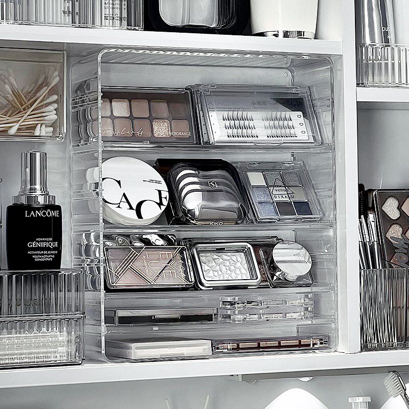 速发眼影盘收纳盒镜柜化妆品架物架卫饼间浴室收纳置洗漱台粉生口