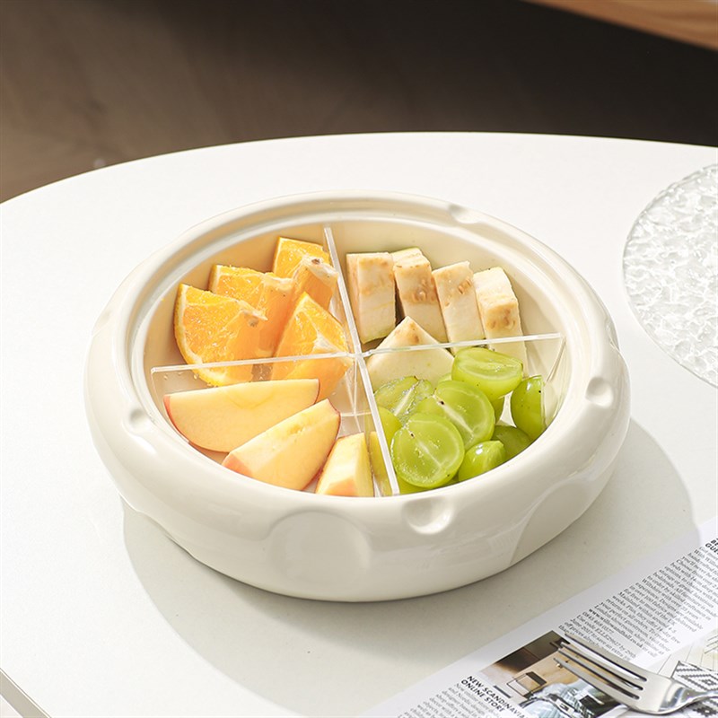 速发创意奶酪陶瓷水果盘客食茶几家用零厅干果盘轻奢高档高端大气