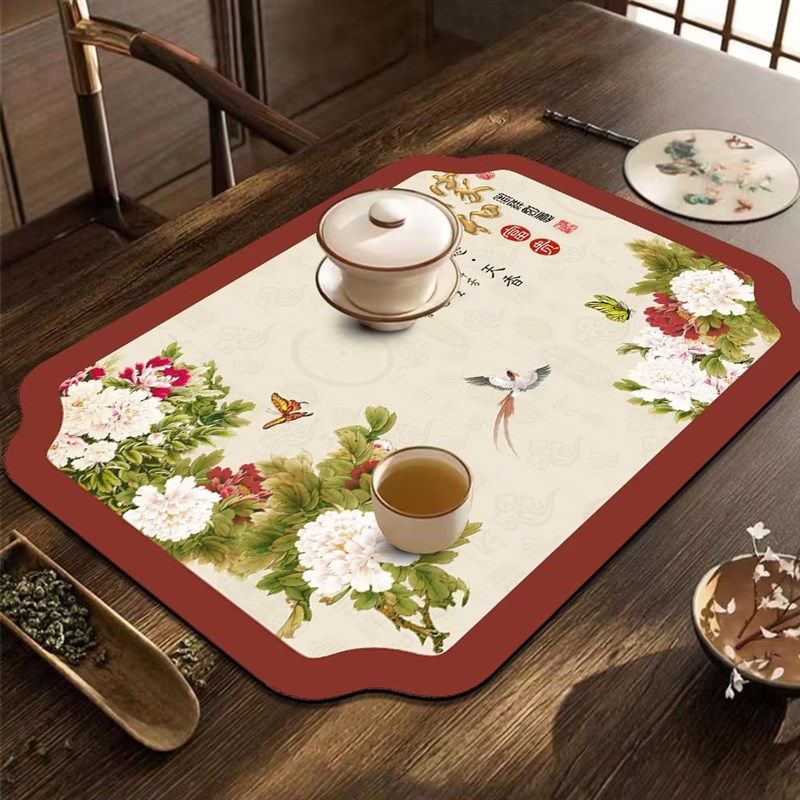速发中式风国风茶席茶台吸水凉垫矽藻泥隔热垫茶杯垫茶桌软垫茶具,居家布艺,茶席,淘宝优惠券,粉丝福利购,淘宝优惠卷